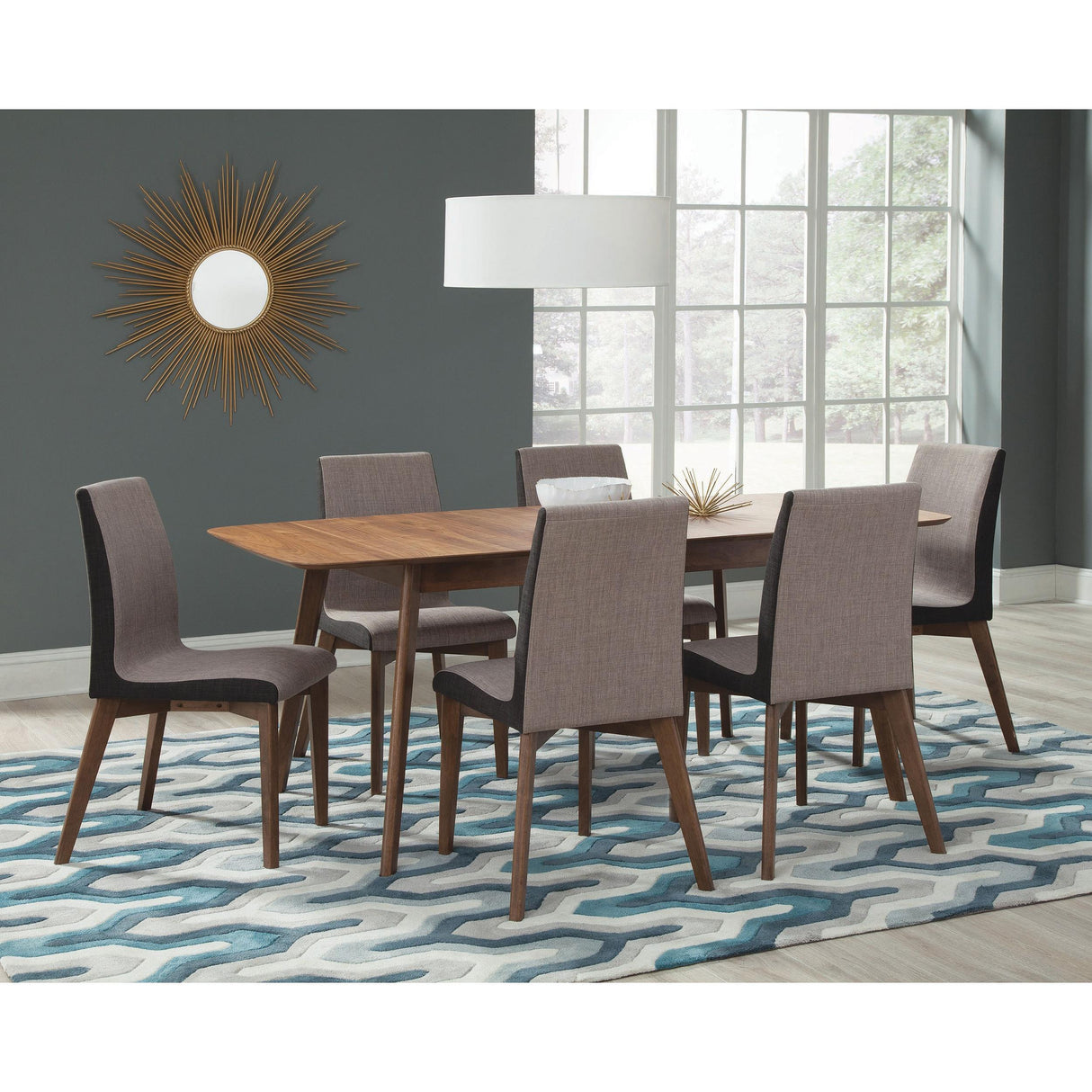 Coaster Furniture Redbridge 106591 75-inch Extension Leaf Dining Table - Natural Walnut IMAGE 5