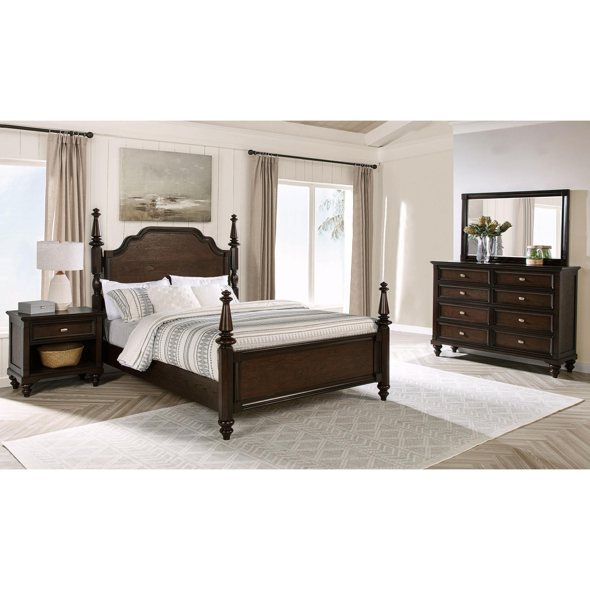 Coaster Furniture Andover 223631KW-S4 6 pc California King Poster Bedroom Set IMAGE 1