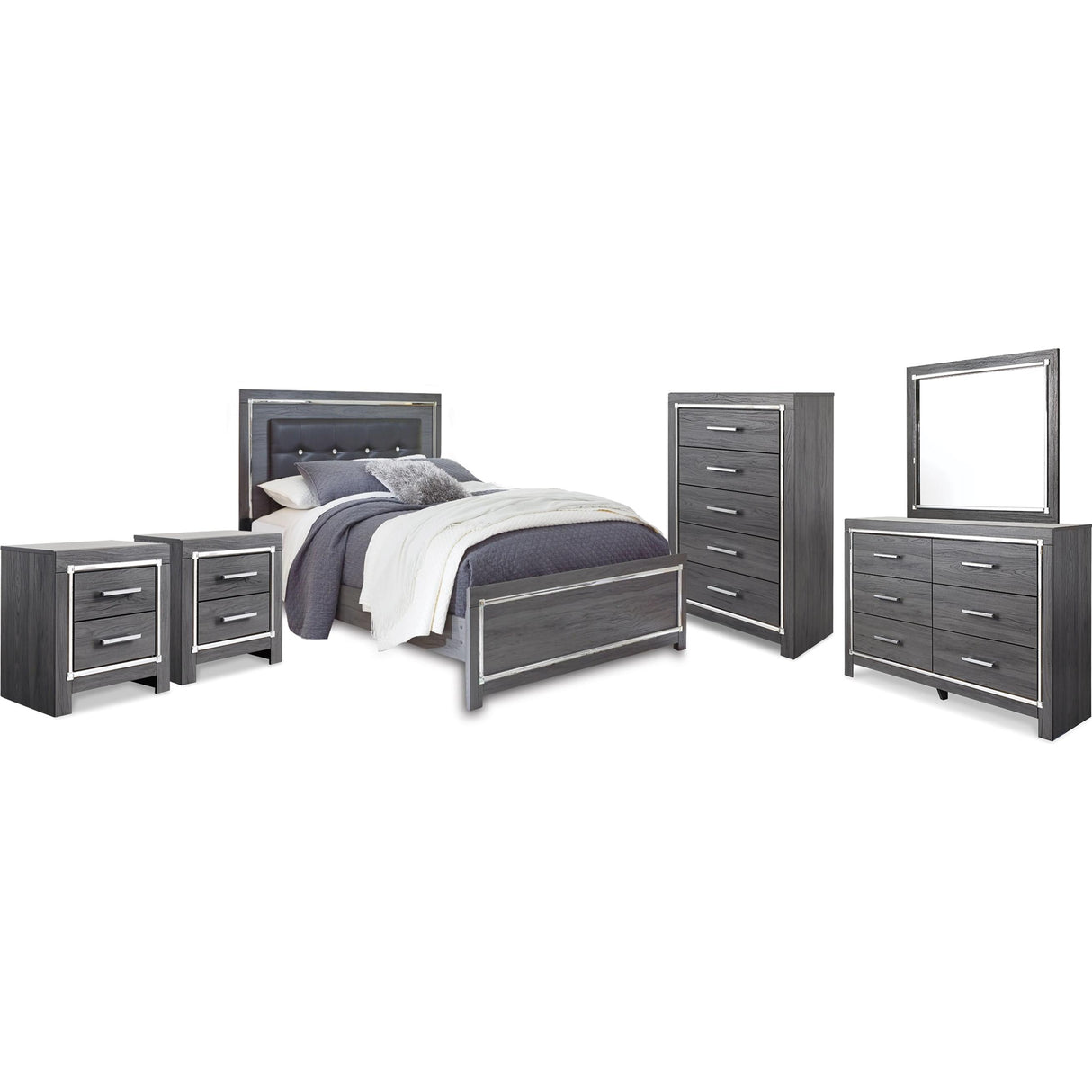 Signature Design by Ashley Lodanna B214B49 8 pc Queen Panel Bedroom Set IMAGE 1