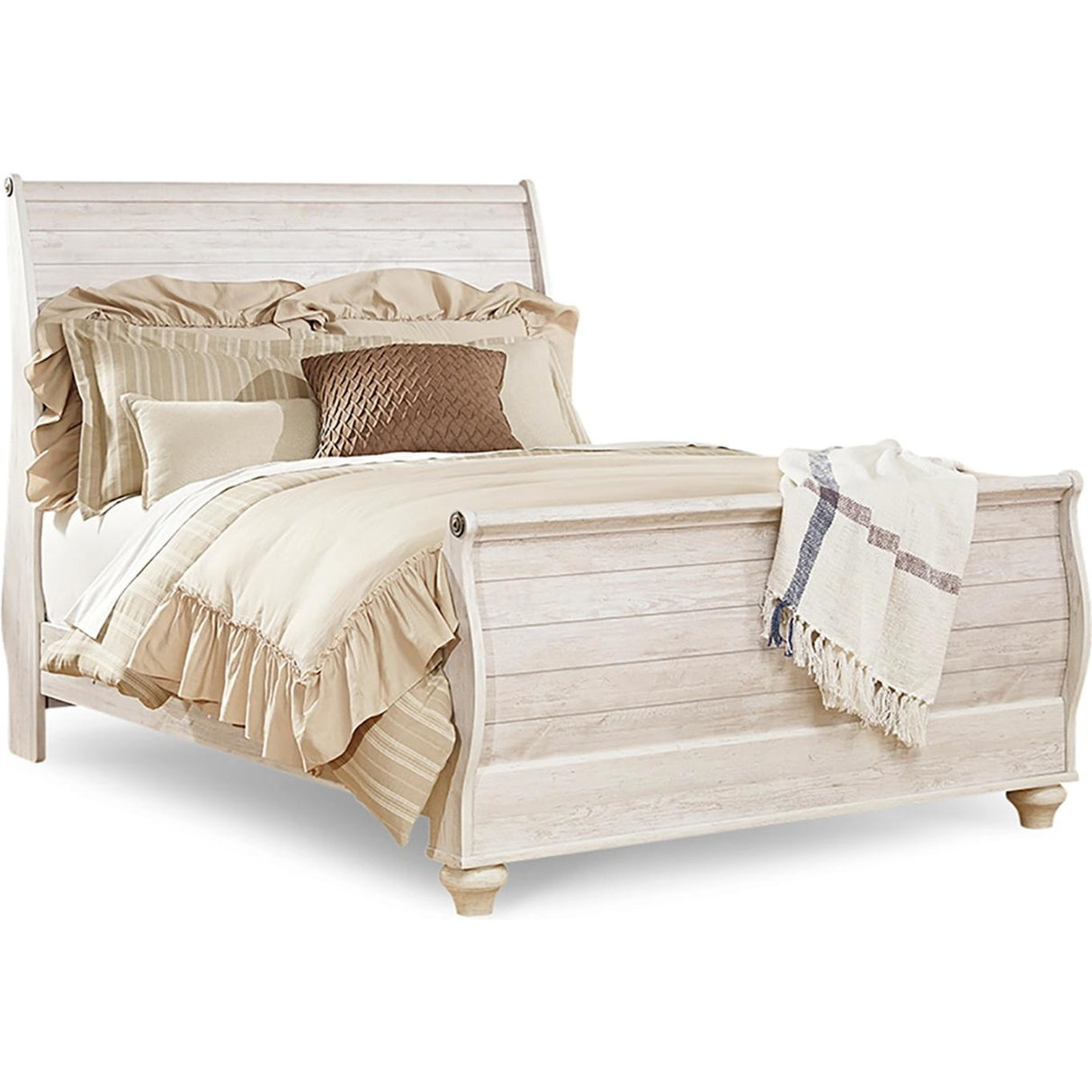 Signature Design by Ashley Willowton B267B57 7 pc Queen Sleigh Bedroom Set IMAGE 2