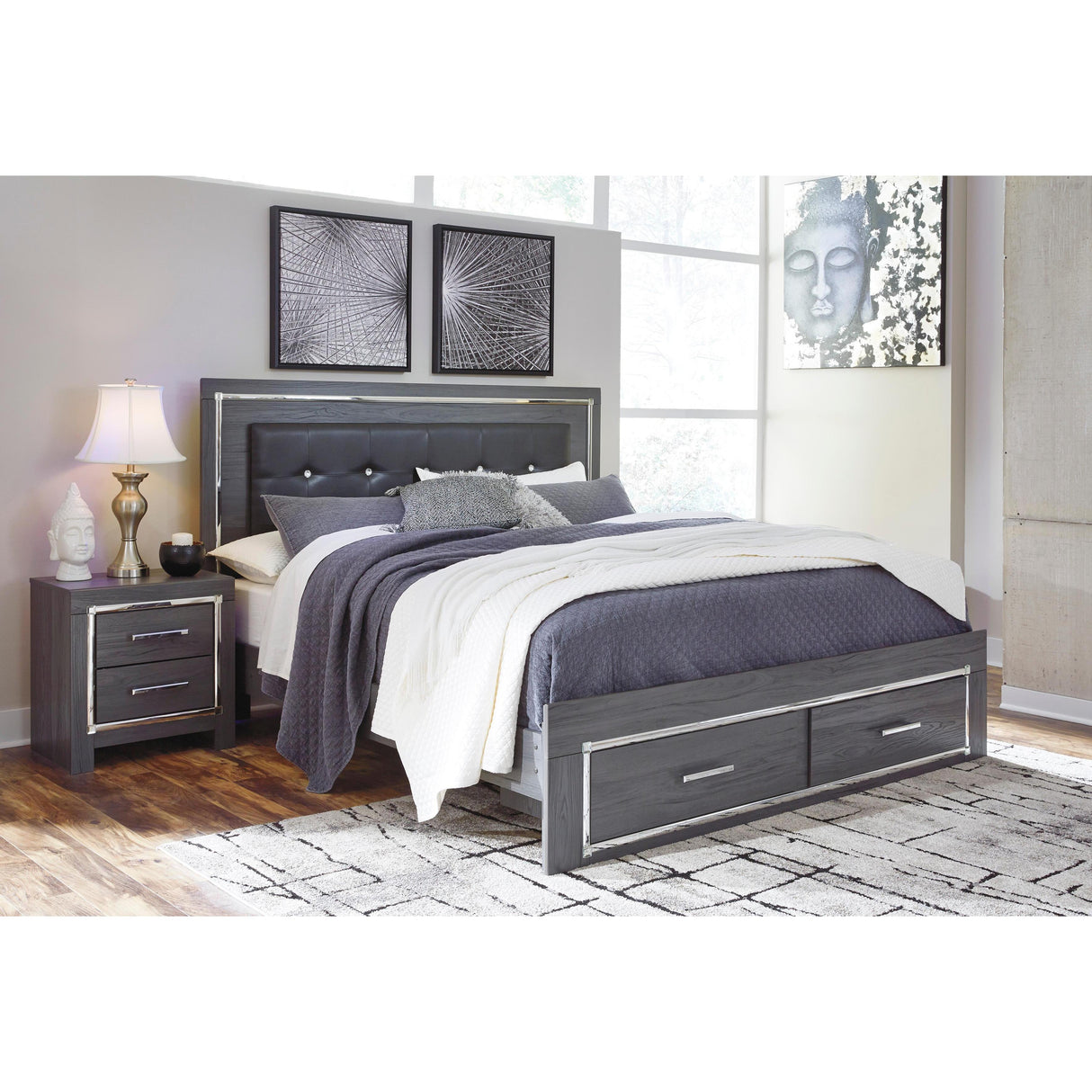 Signature Design by Ashley Lodanna B214B24 6 pc King Panel Storage Bedroom Set IMAGE 2