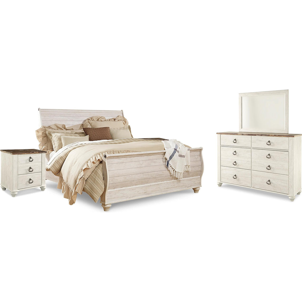 Signature Design by Ashley Willowton B267B46 7 pc King Sleigh Bedroom Set IMAGE 1