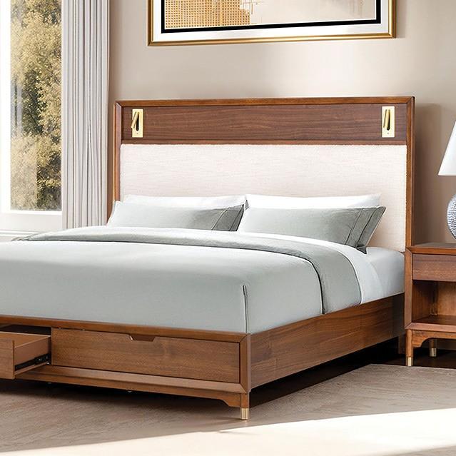 Furniture of America Hepburne FM74000WN-Q-ST-5PC-C 7 pc Queen Storage Bedroom Set IMAGE 2