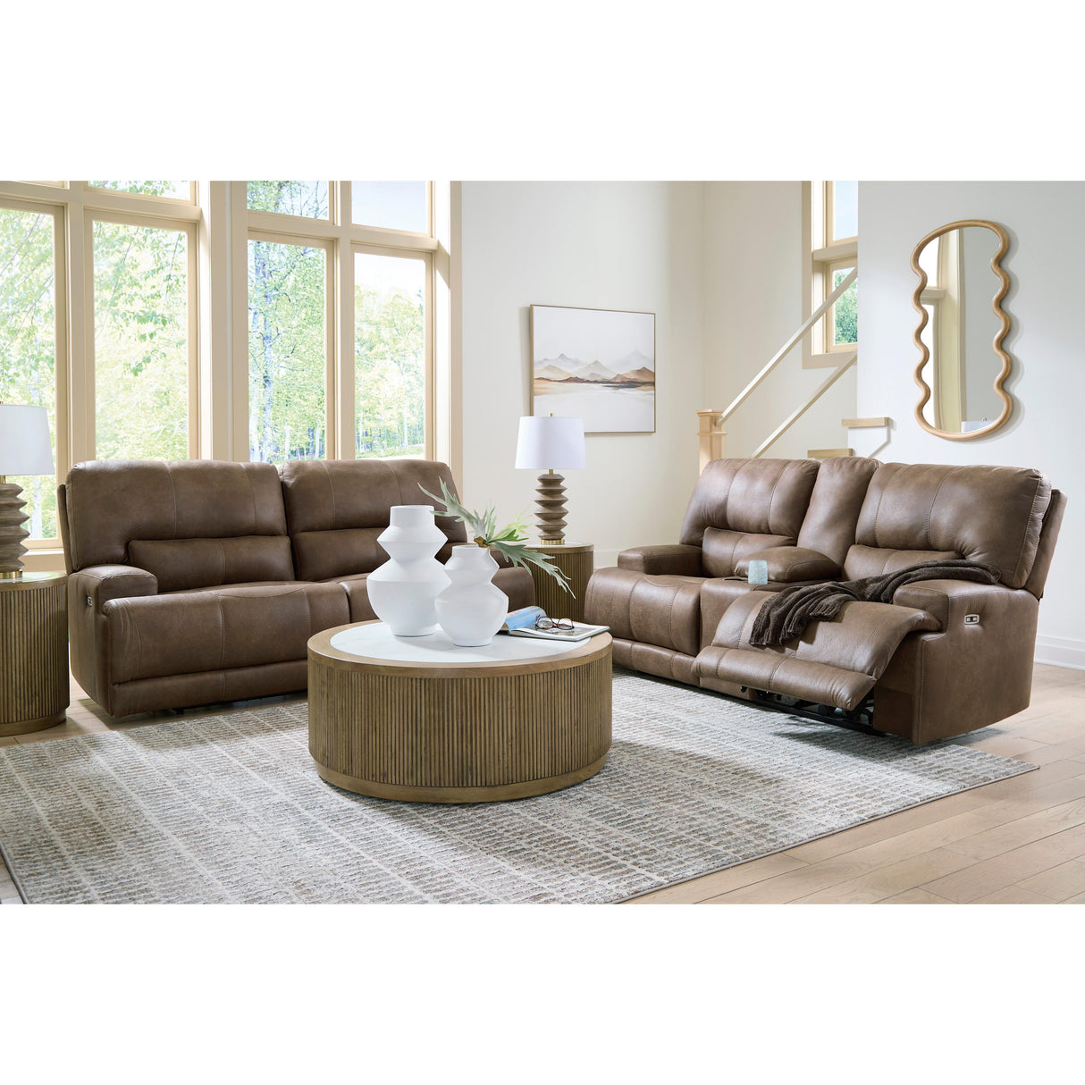 Signature Design by Ashley Beckley Place PC91802 2 pc Power Reclining Living Room Set IMAGE 1