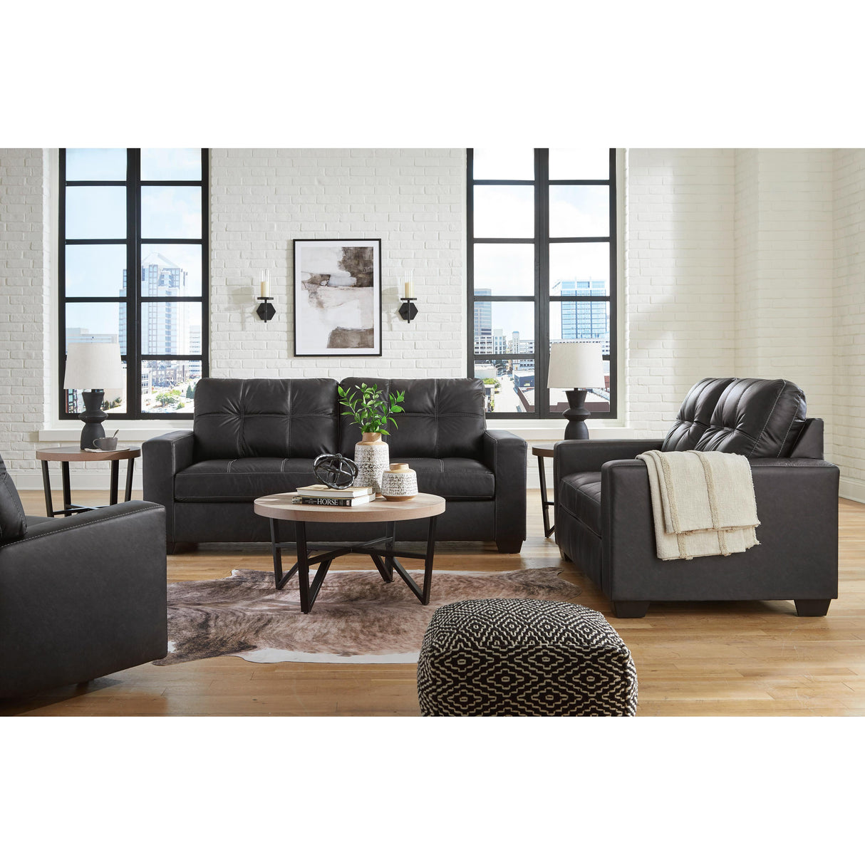 Benchcraft Barlin Mills 17004U2 3 pc Sofa, Loveseat and Recliner Set IMAGE 1