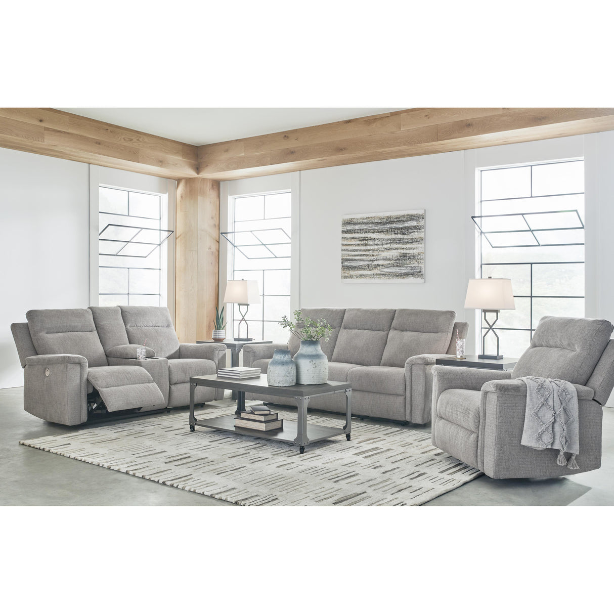 Signature Design by Ashley Barnsana 33201U2 3 pc Power Reclining Living Room Set IMAGE 1