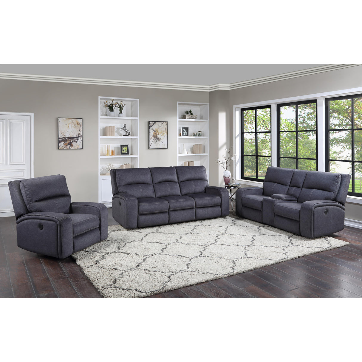 Steve Silver Furniture Lovell LO51683PC 3 pc Power Reclining Living Room Set IMAGE 1