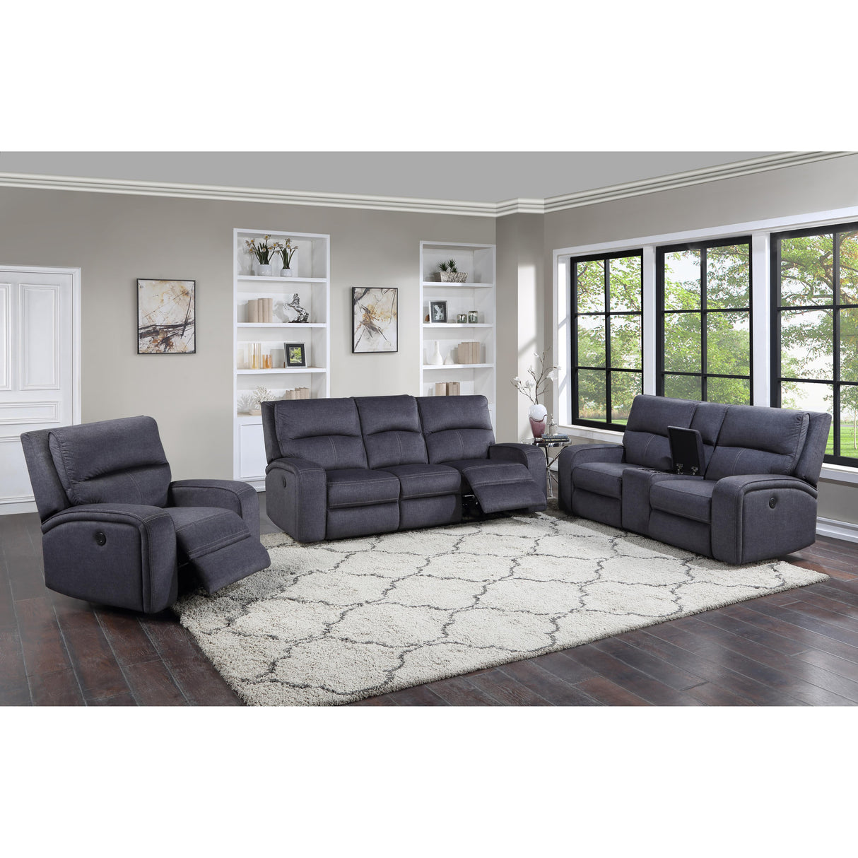 Steve Silver Furniture Lovell LO51683PC 3 pc Power Reclining Living Room Set IMAGE 2