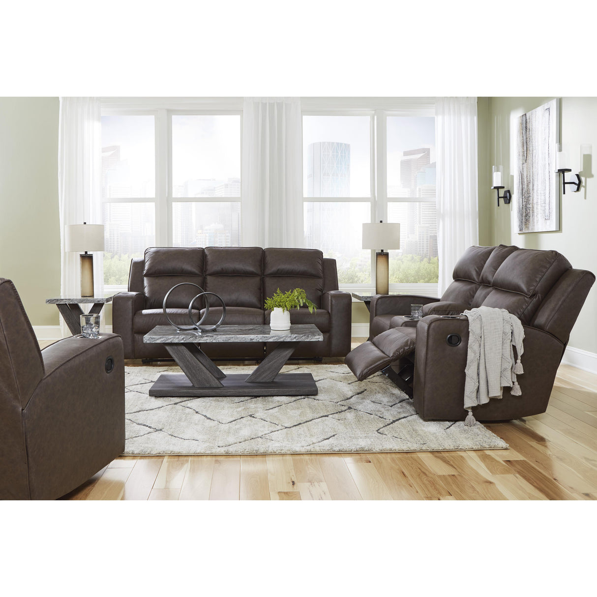 Signature Design by Ashley Lavenhorne 63306U2 3 pc Reclining Living Room Set IMAGE 1