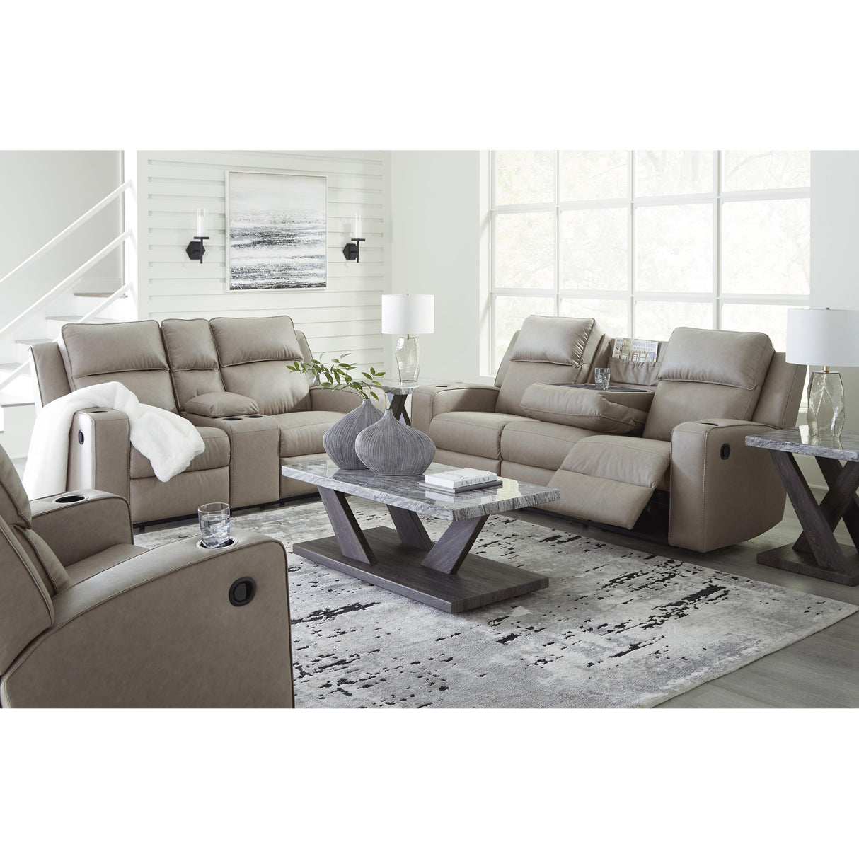 Signature Design by Ashley Lavenhorne 63307U2 3 pc Reclining Living Room Set IMAGE 2