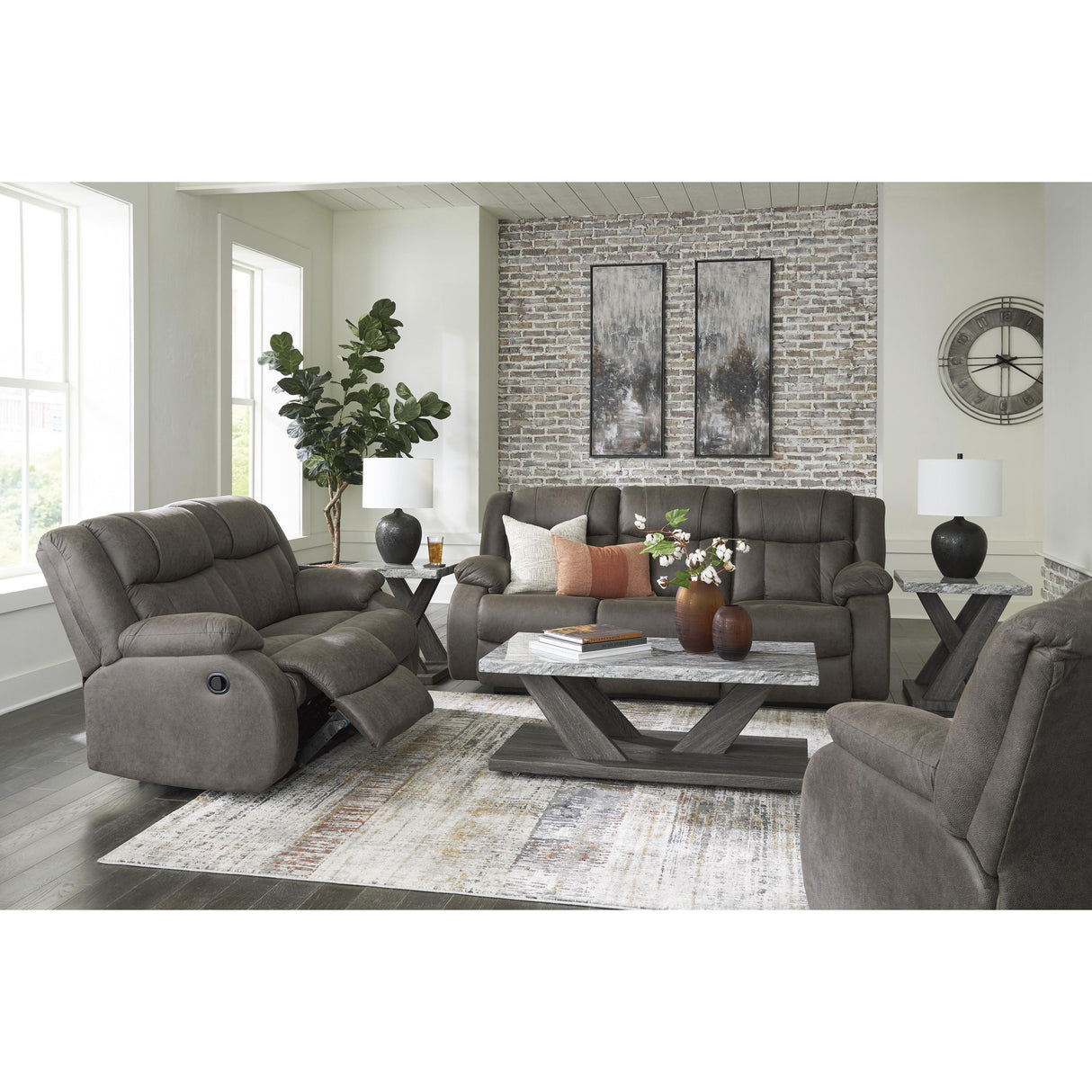 Signature Design by Ashley First Base 68804U2 3 pc Reclining Living Room Set IMAGE 2