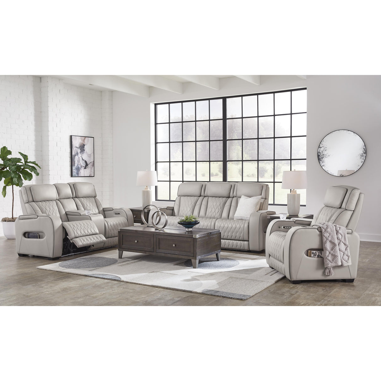 Signature Design by Ashley Boyington U27105U2 3 pc Power Reclining Living Room Set IMAGE 2