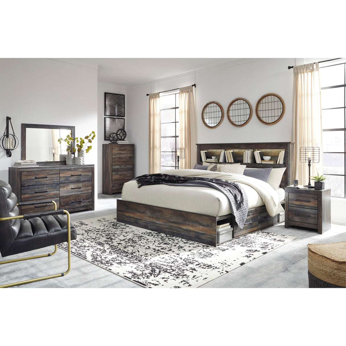 Signature Design by Ashley Drystan B211B110 7 pc King Bookcase Bedroom Set IMAGE 1