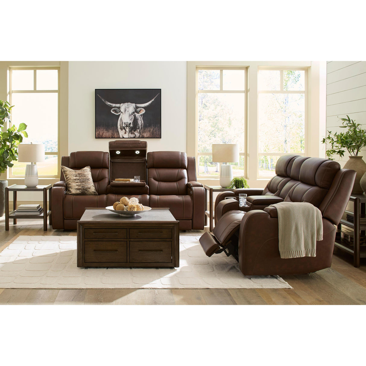 Signature Design by Ashley Knightington PCU11602 2 pc Power Reclining Living Room Set IMAGE 1