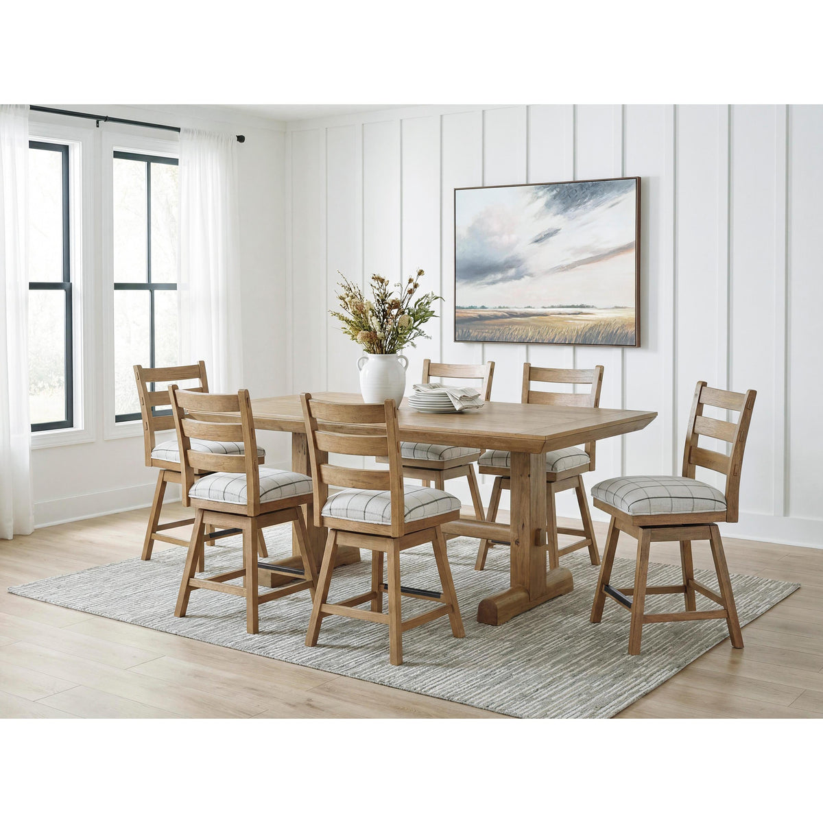 Benchcraft Ridgester D858 7 pc Counter Height Dining Set IMAGE 1