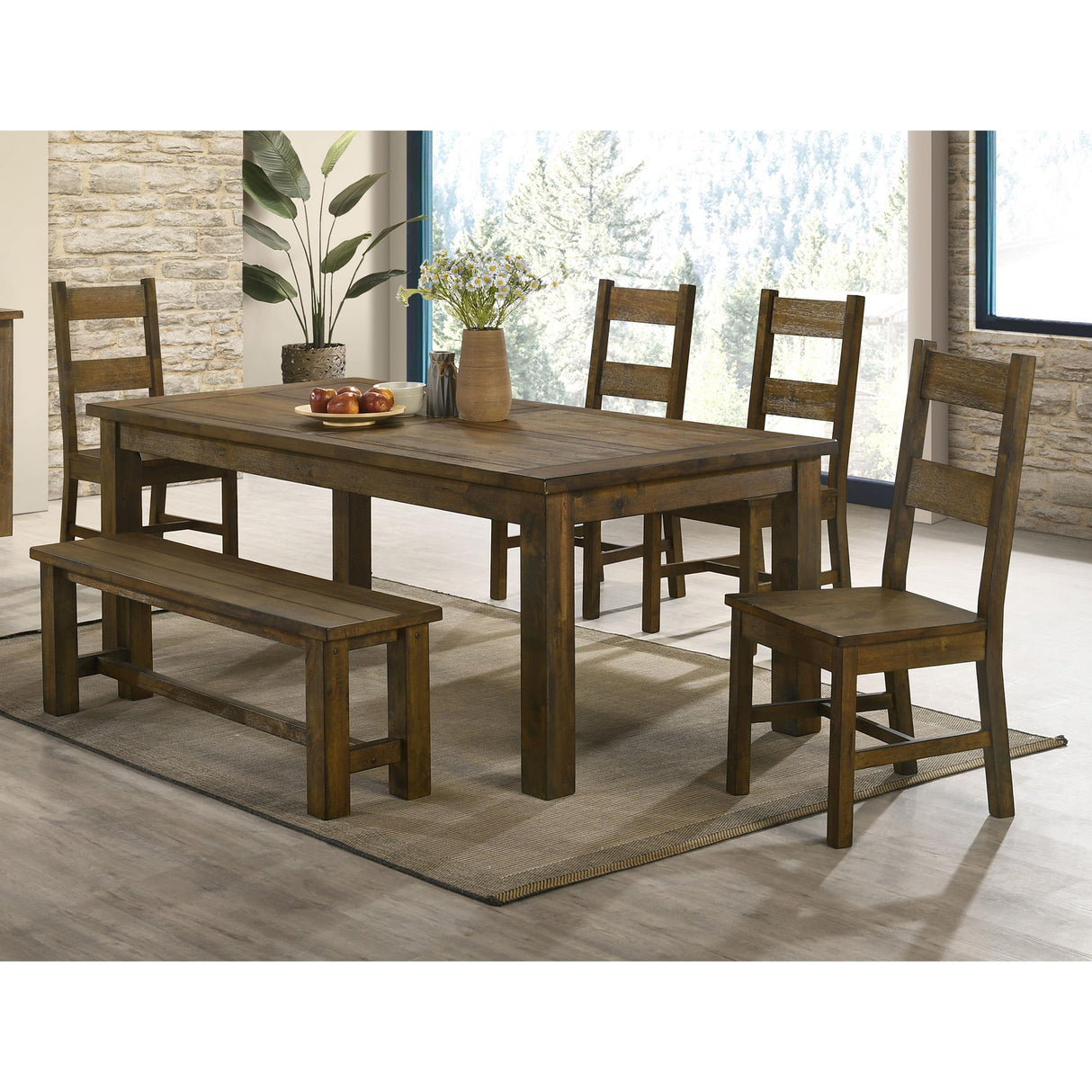 Coaster Furniture Coleman 107042 Dining Side Chair - Rustic Golden Brown (Set of 2) IMAGE 4