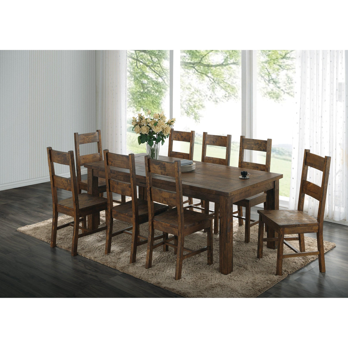 Coaster Furniture Coleman 107041 Rectangular 79-inch Dining Table - Rustic Golden Brown IMAGE 3