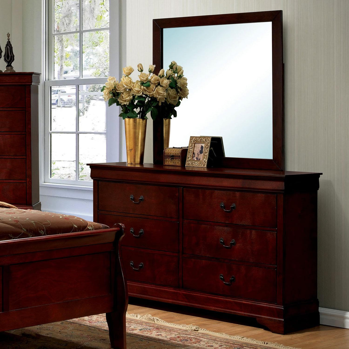 Furniture of America Louis Philippe III Dresser Mirror CM7866CH-M IMAGE 2
