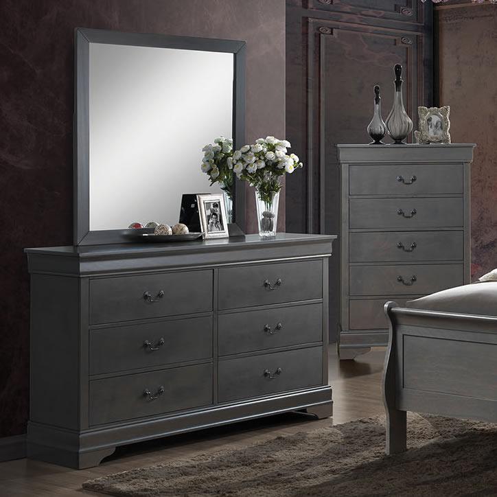 Furniture of America Louis Philippe III 6-Drawer Dresser CM7866GY-D IMAGE 1