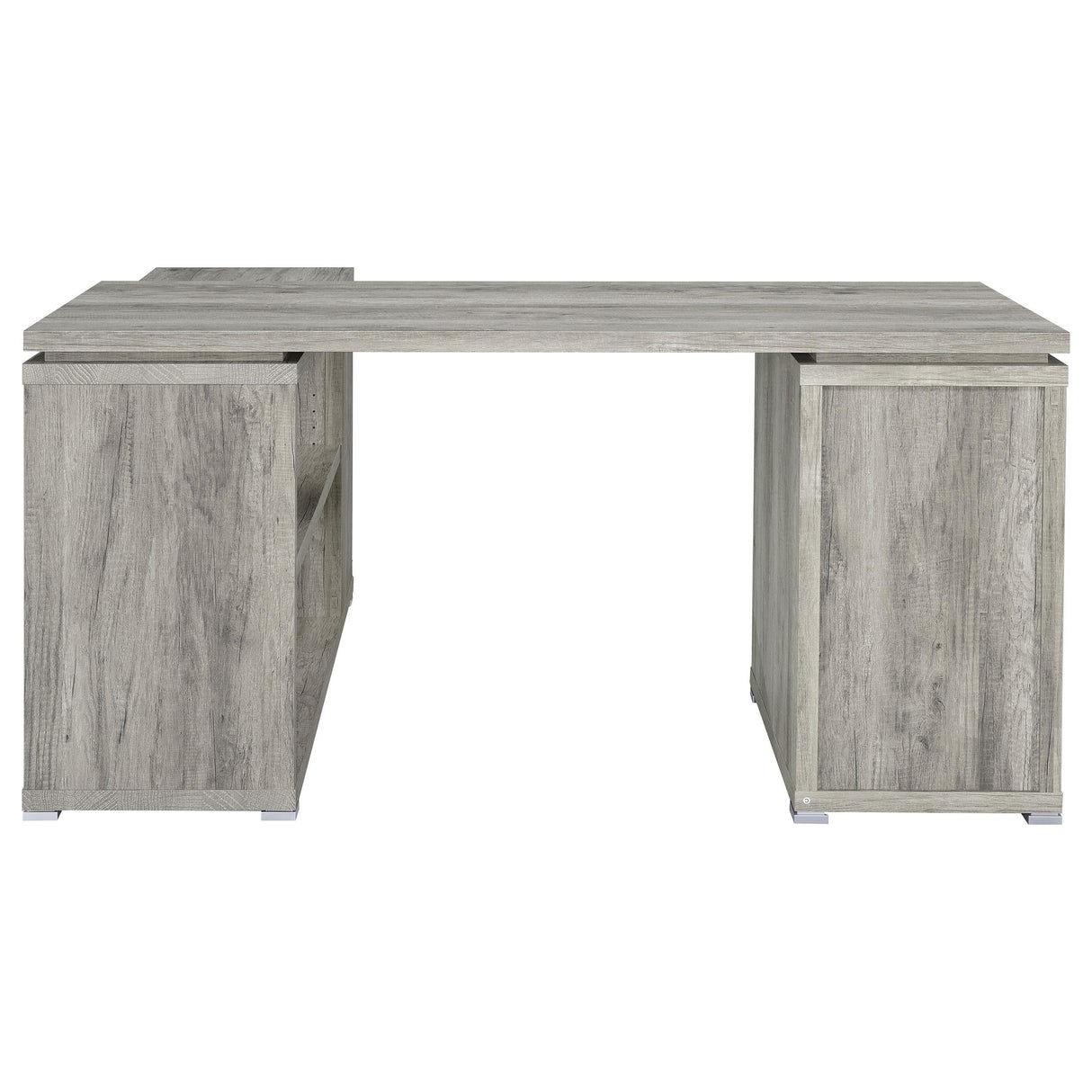 Coaster Furniture Yvette 801516 60-inch 3-Drawer L-Shape Computer Desk - Grey Driftwood IMAGE 7