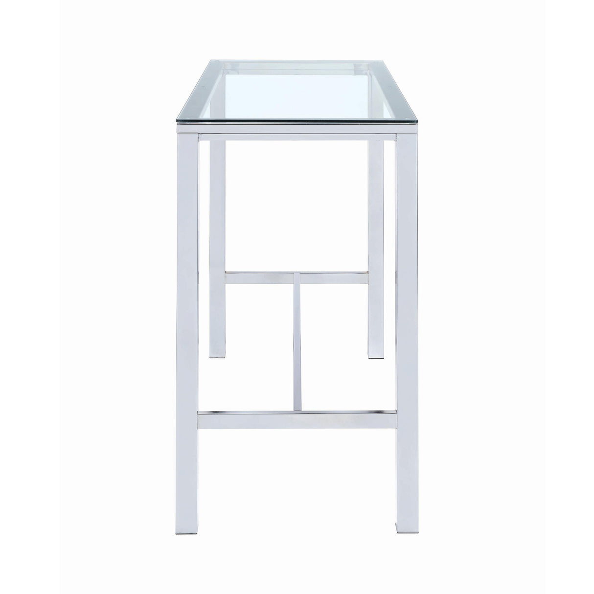 Coaster Furniture Tolbert 104873 Rectangular 47-inch Glass Top Pub Bar Table - Chrome IMAGE 3