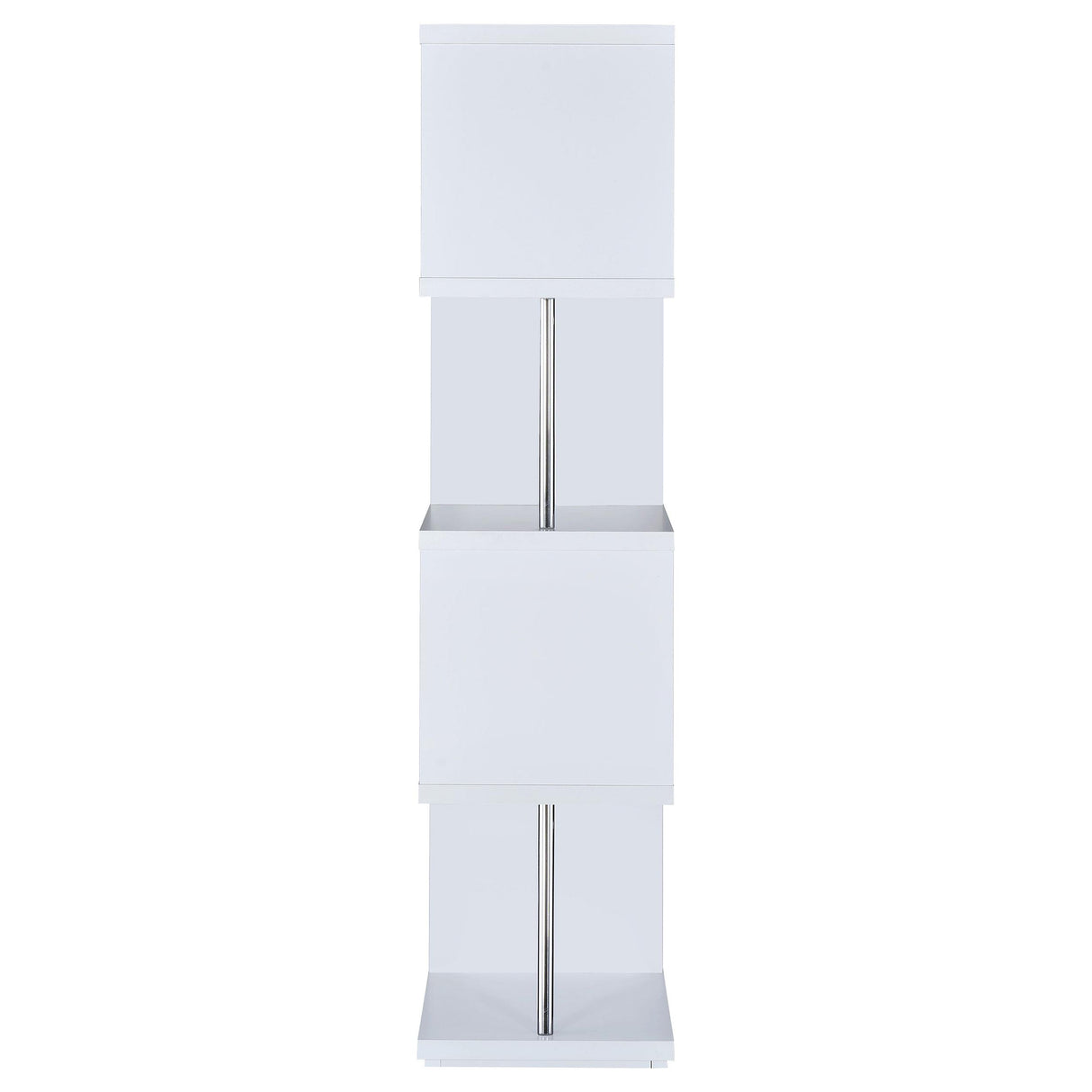Coaster Furniture Baxter 801418 67-inch 4-shelf Bookshelf - White and Chrome IMAGE 6