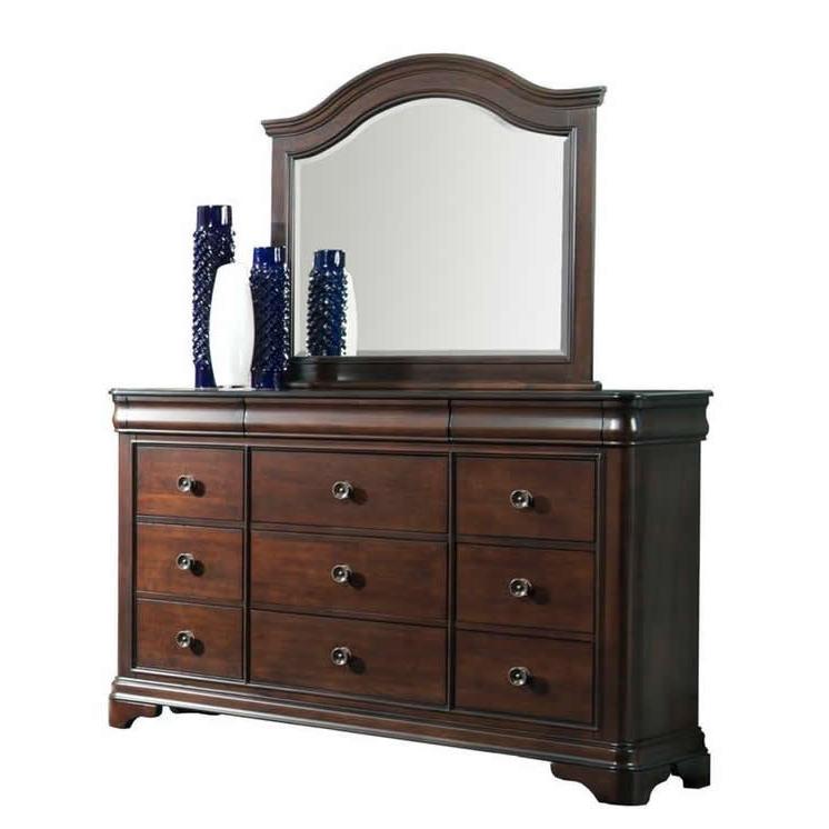 Elements International Cameron 9-Drawer Dresser with Mirror CM750DRMR IMAGE 1