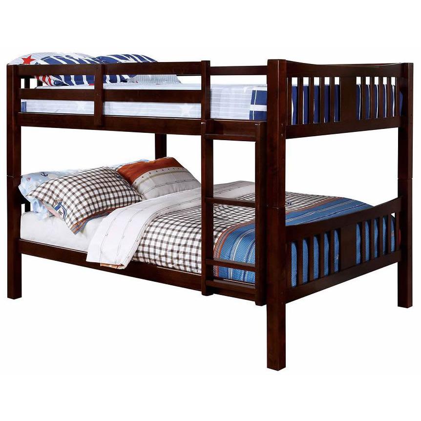 Furniture of America Cameron CM-BK929F-EX Full/Full Bunk Bed, Dark Walnut IMAGE 1