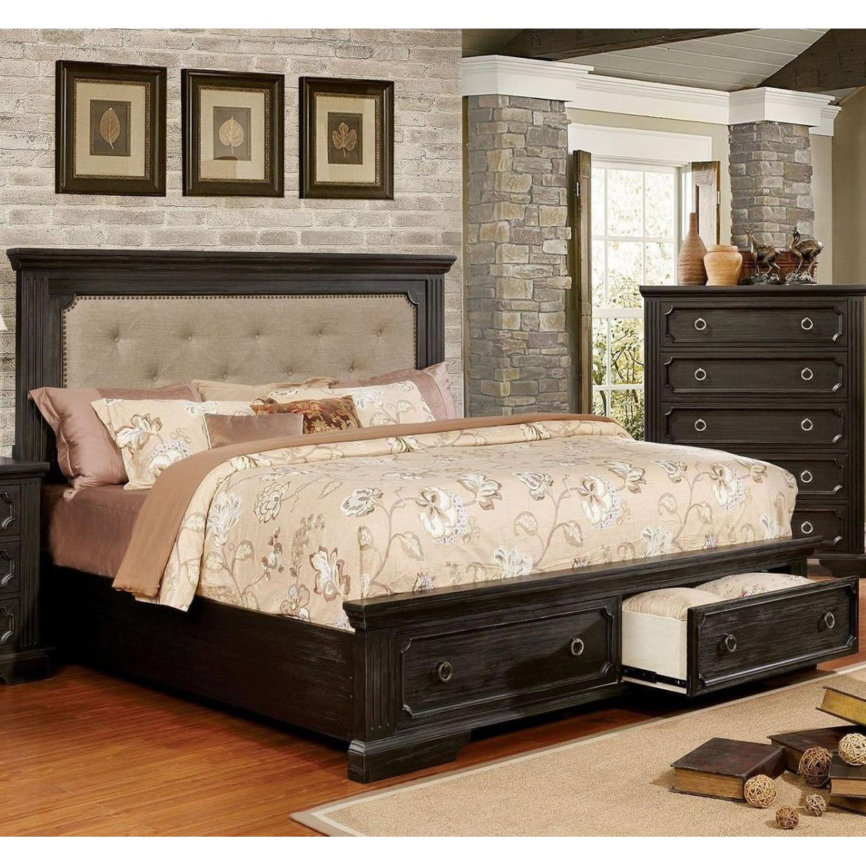 Furniture of America Roisin King Bed with storage CM7578EK-BED IMAGE 2