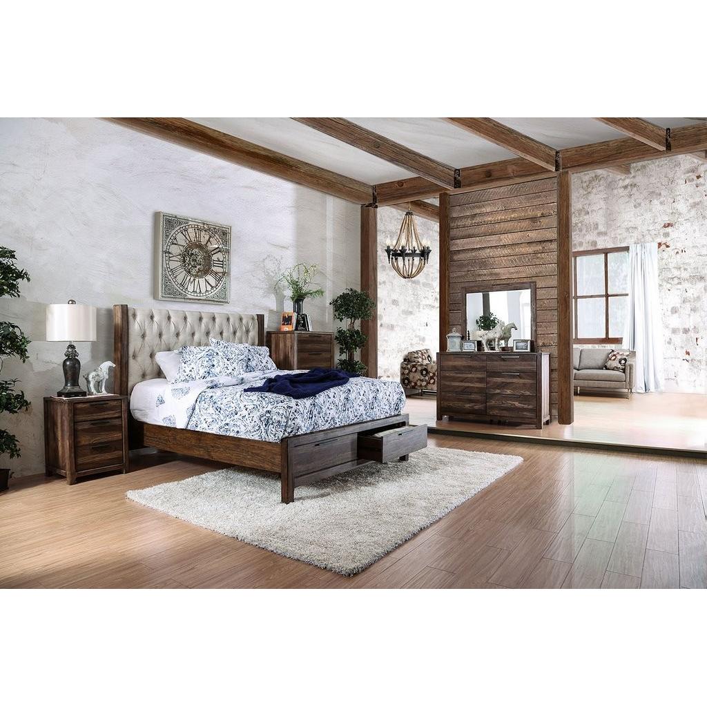 Furniture of America Hutchinson King Bed with Storage CM7577DR-EK-BED IMAGE 3