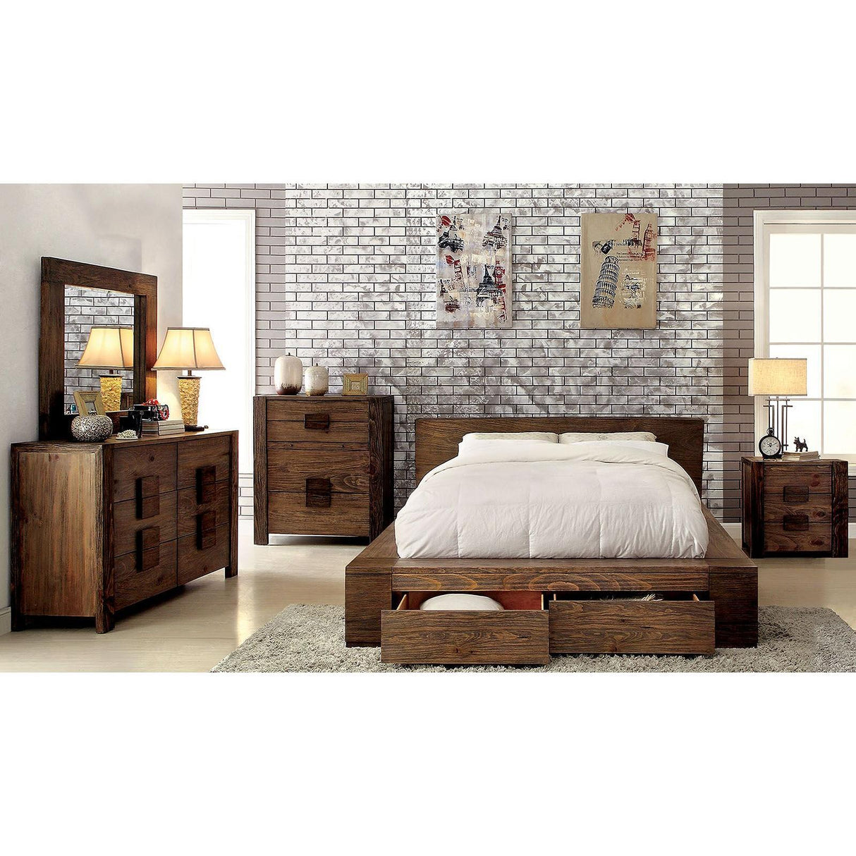 Furniture of America Janeiro King Platform Bed with Storage CM7629EK-BED IMAGE 4
