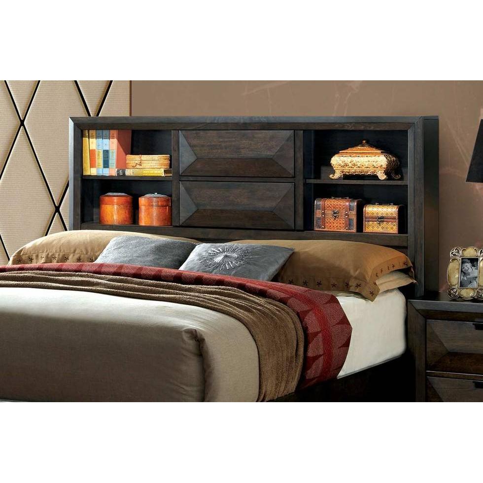 Furniture of America Nikomedes California King Bookcase Bed with Storage CM7557CK-BED IMAGE 3