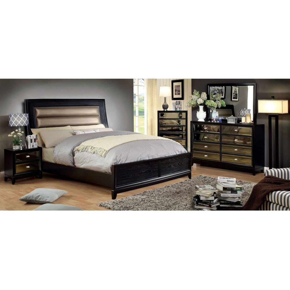 Furniture of America Golva King Upholstered Panel Bed CM7295EK-BED IMAGE 3