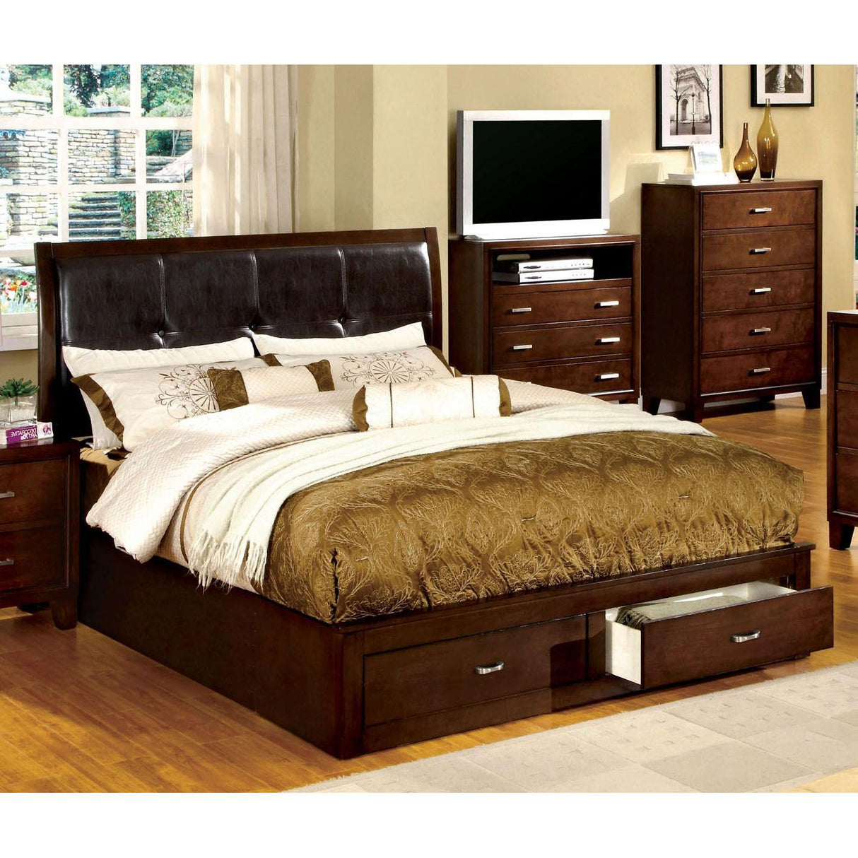 Furniture of America Enrico III California King Storage Platform Bed CM7066CK-BED IMAGE 1