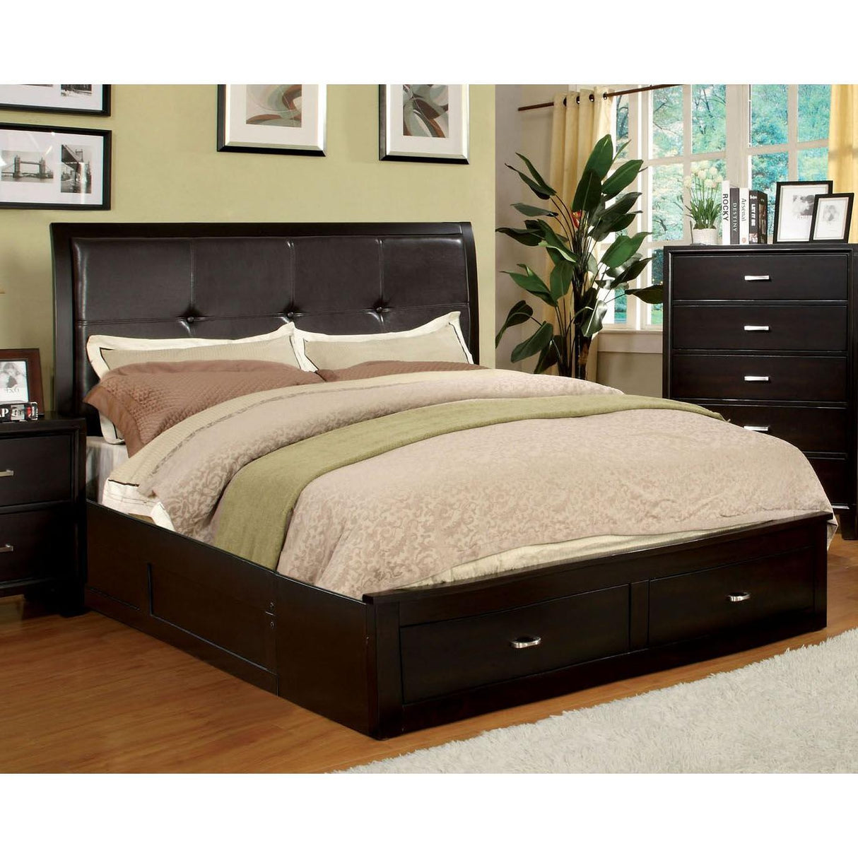 Furniture of America Enrico III King Storage Platform Bed CM7066EX-EK-BED IMAGE 1