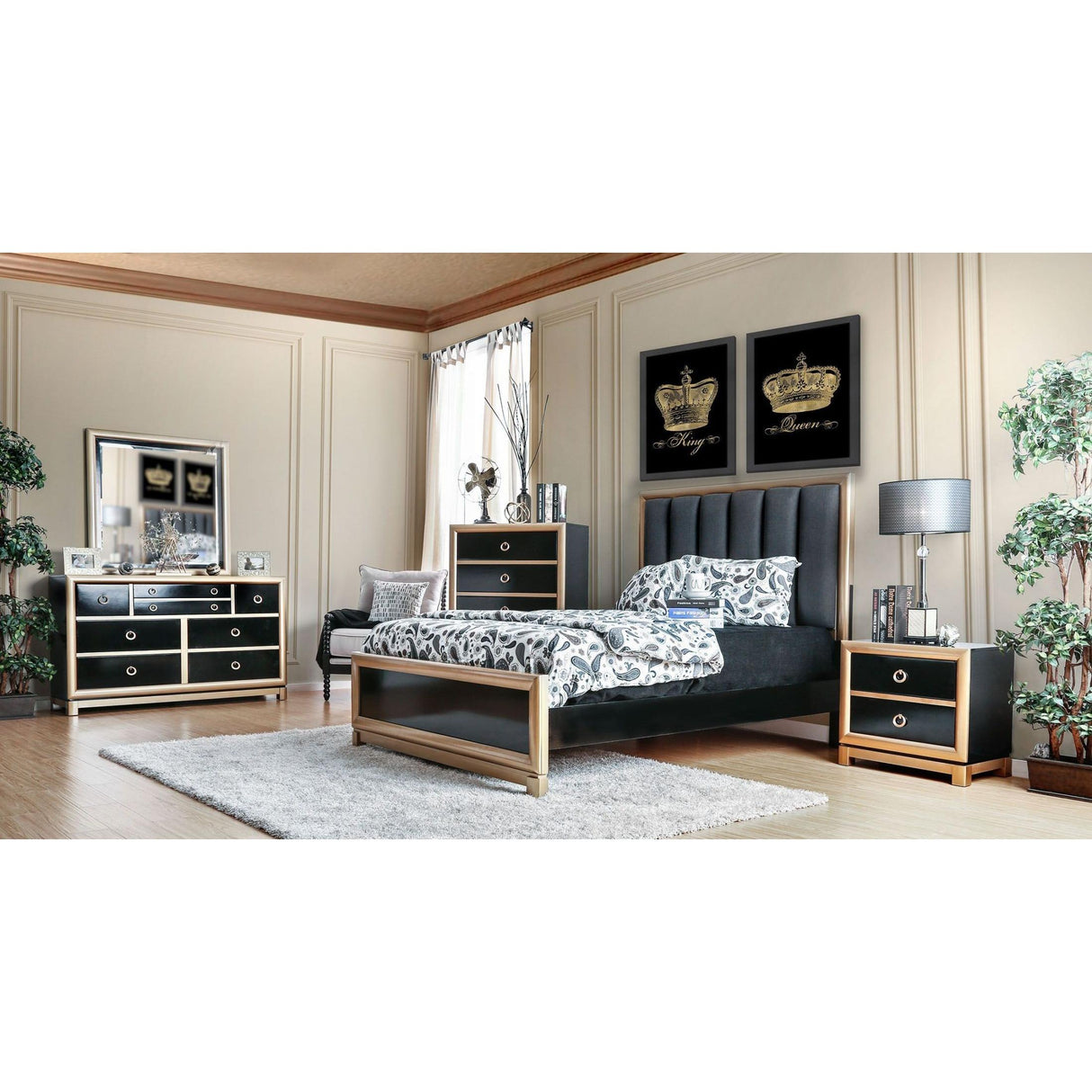 Furniture of America Braunfels Queen Upholstered Panel Bed CM7263Q-BED IMAGE 3