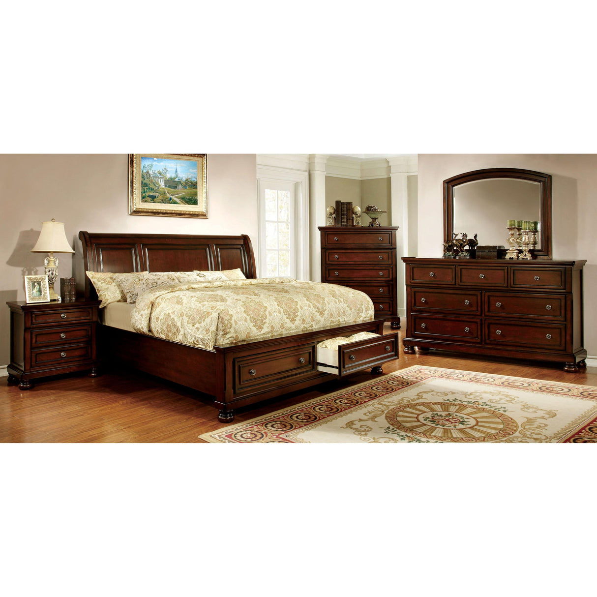Furniture of America Northville California King Sleigh Bed with Storage CM7683CK-BED IMAGE 2