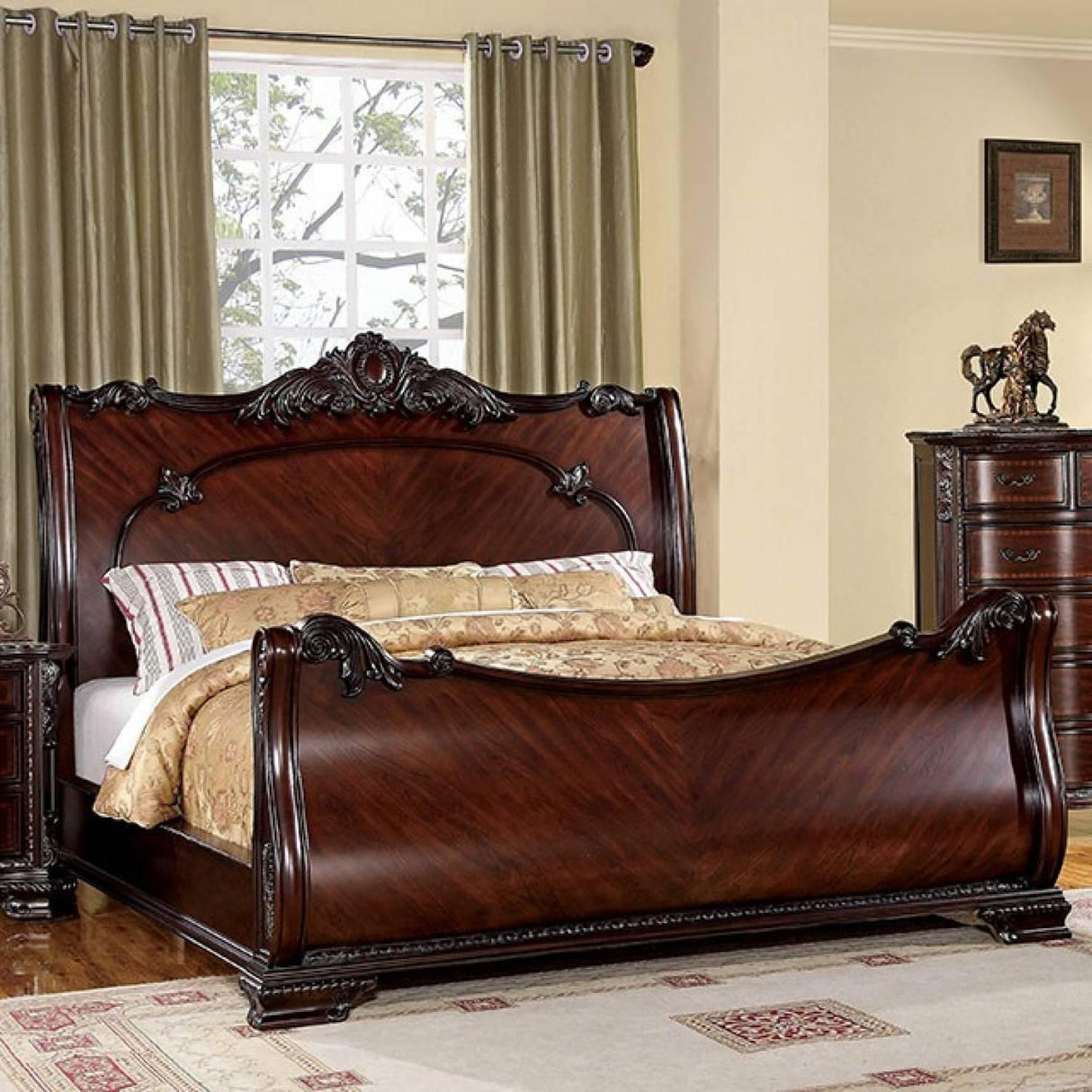 Furniture of America Bellefonte King Sleigh Bed CM7277EK-BED IMAGE 1