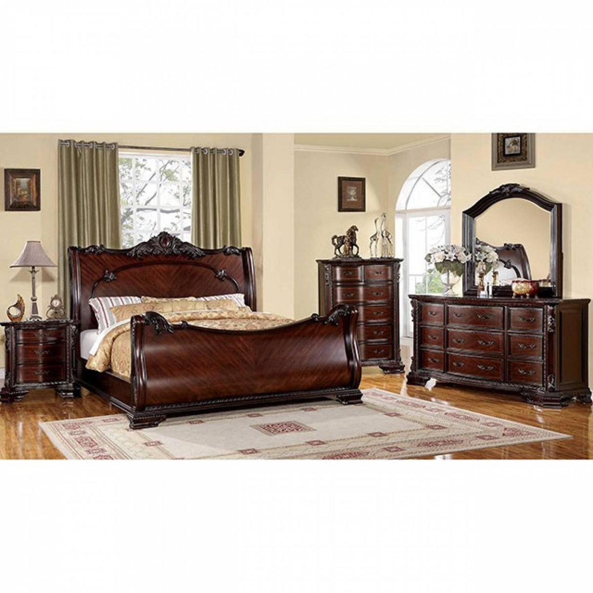 Furniture of America Bellefonte King Sleigh Bed CM7277EK-BED IMAGE 2