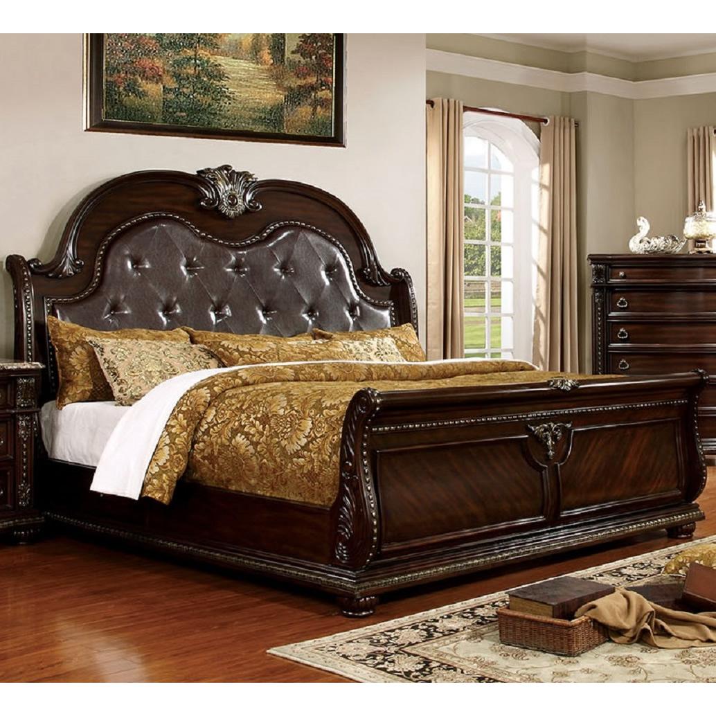 Furniture of America Fromberg California King Upholstered Sleigh Bed CM7670CK-BED IMAGE 1