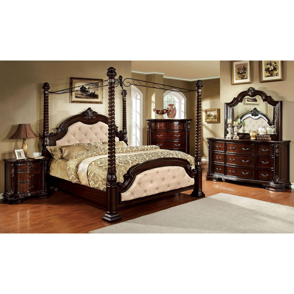 Furniture of America Monte Vista II King Poster Canopy Bed CM7296LA-C-EK-BED IMAGE 4