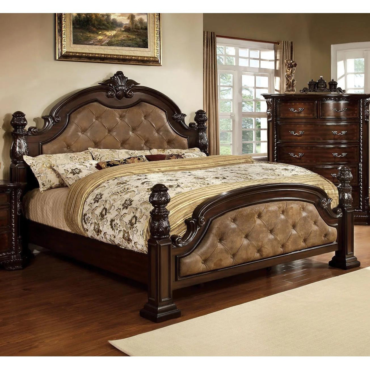 Furniture of America Monte Vista I Queen Poster Bed CM7296DA-Q-BED IMAGE 1