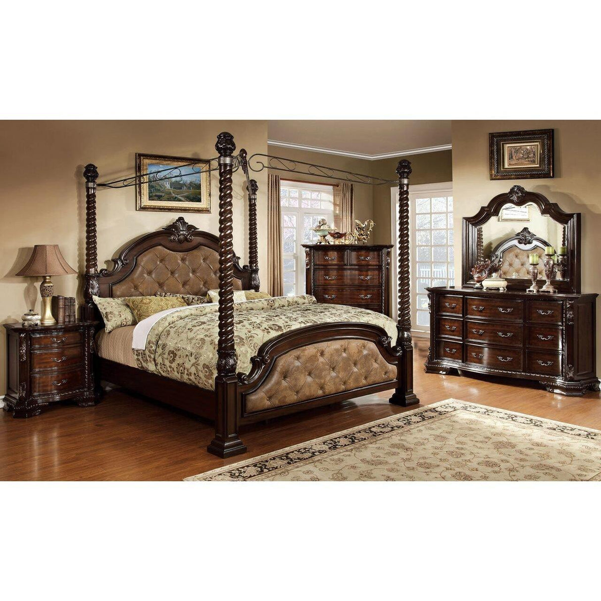 Furniture of America Monte Vista I Queen Poster Bed CM7296DA-Q-BED IMAGE 3