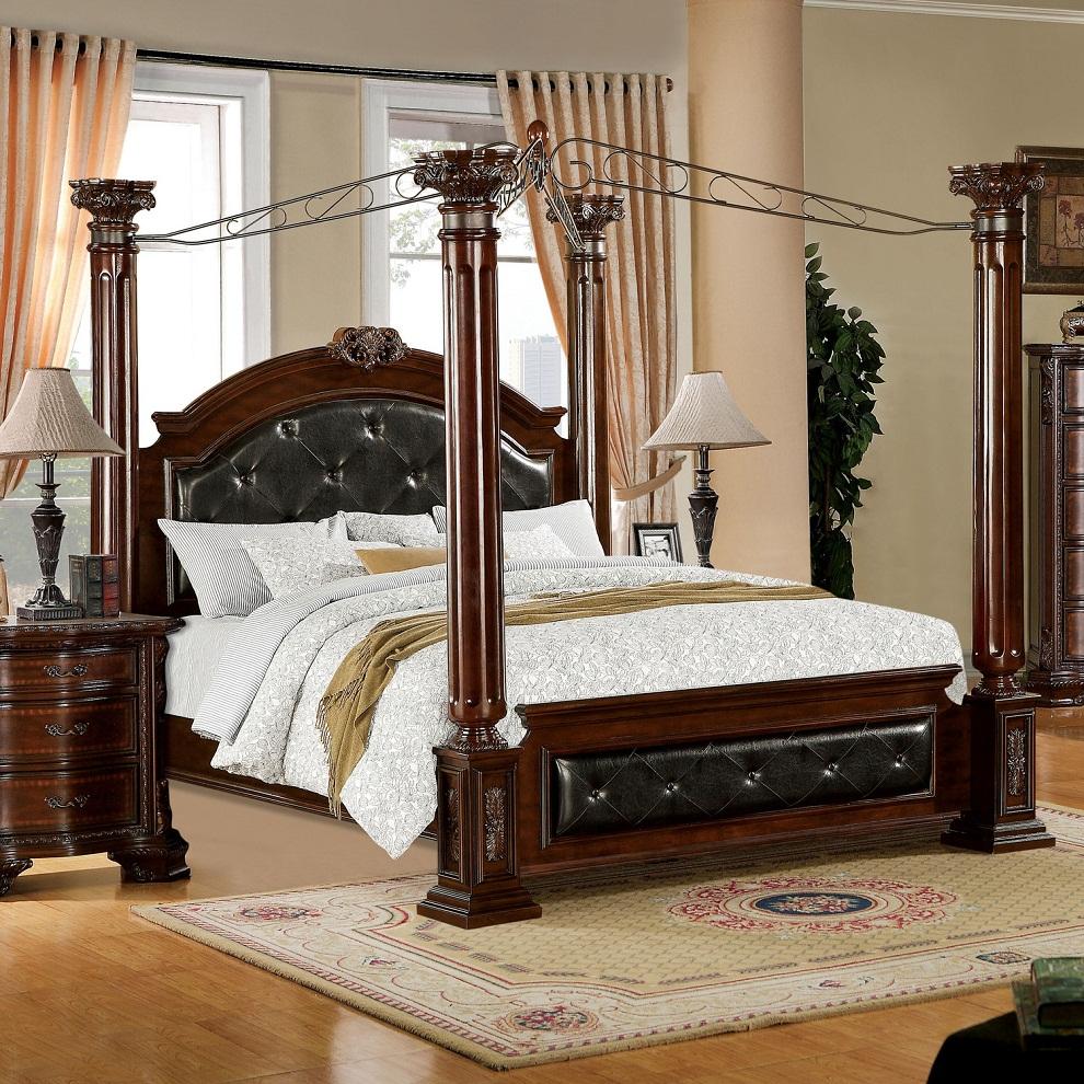 Furniture of America Mandalay King Poster Canopy Bed CM7271EK-BED IMAGE 1