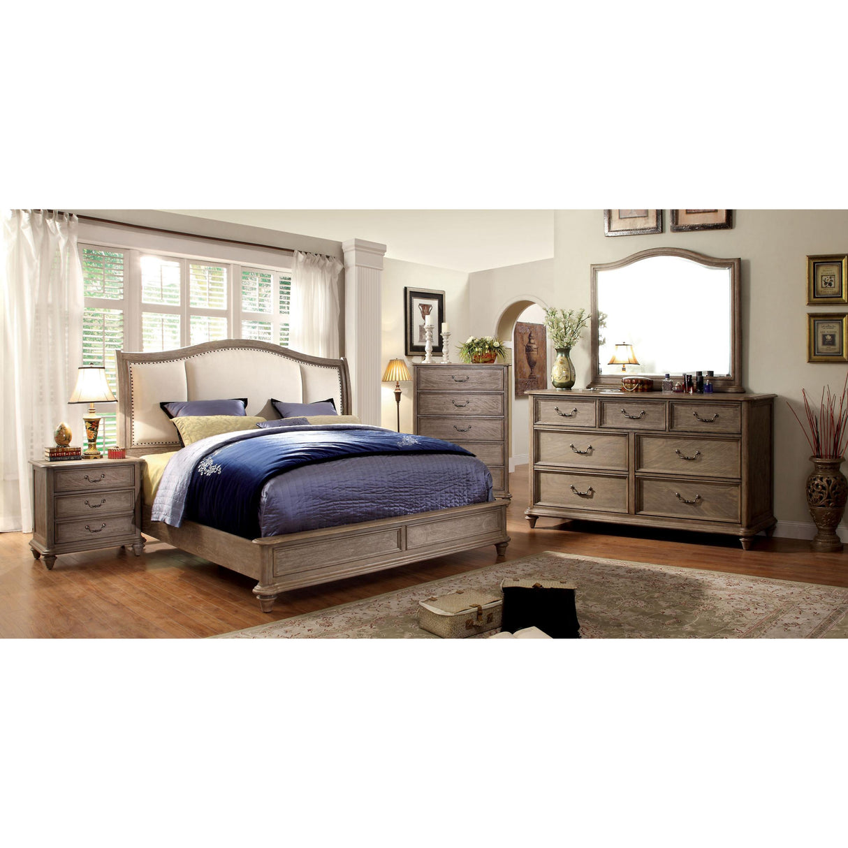 Furniture of America Belgrade II California King Upholstered Panel Bed CM7612CK-BED IMAGE 3