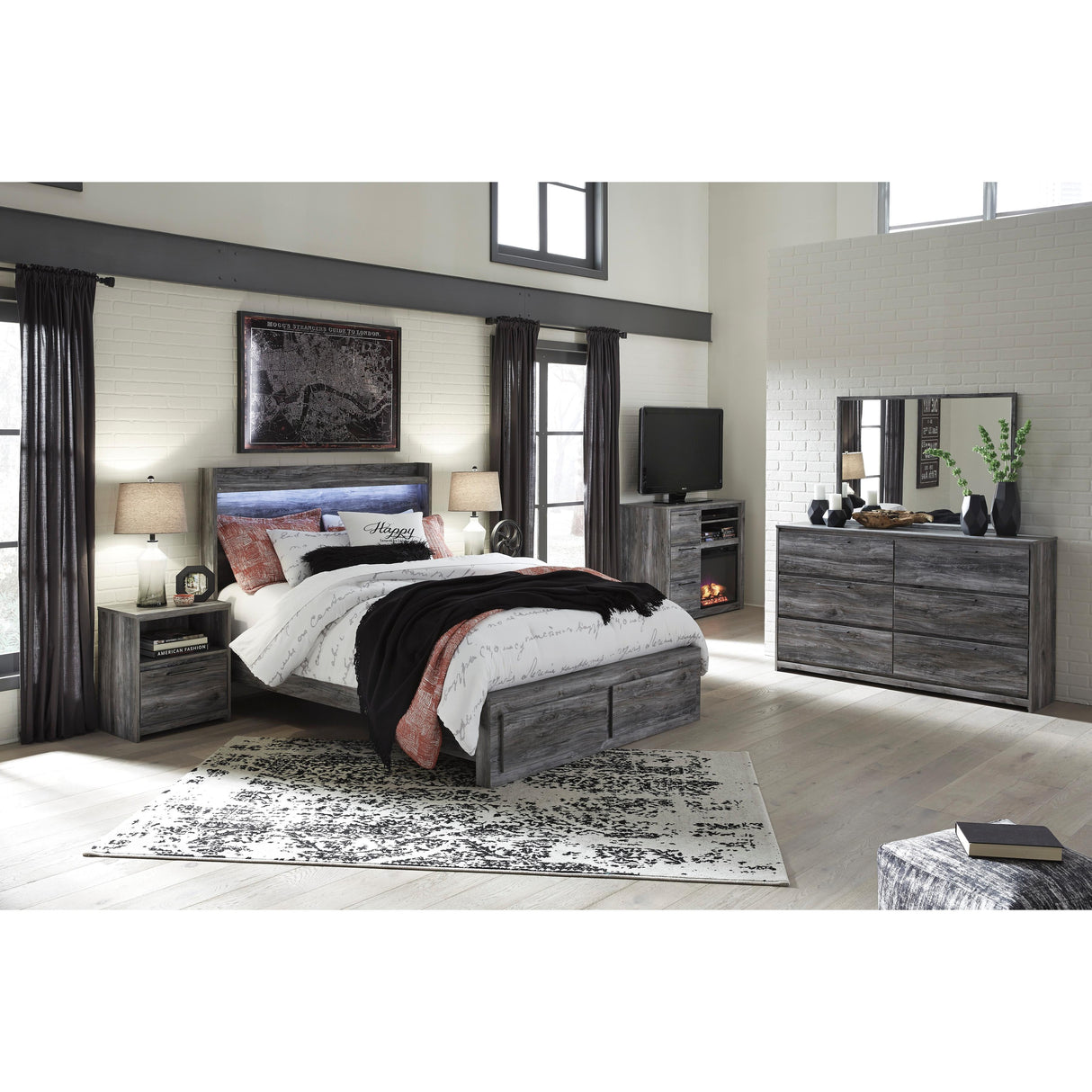 Signature Design by Ashley Baystorm Queen Panel Bed with Storage B221-57/B221-54S/B221-95/B100-13 IMAGE 4