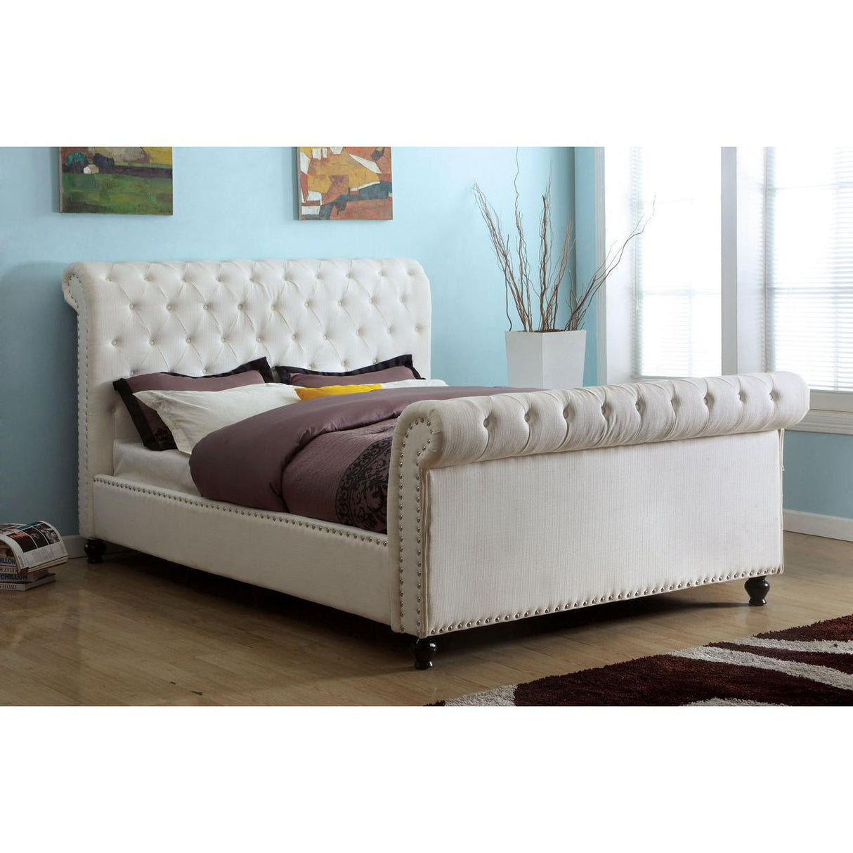 Furniture of America Bennett California King Bed CM7603WH-CK-BED IMAGE 3