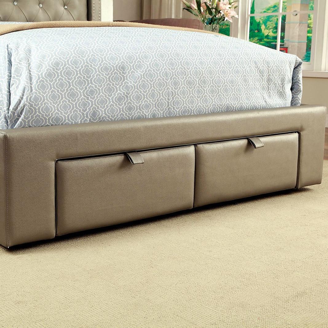 Furniture of America Corina California King Upholstered Panel Bed CM7180CK-BED IMAGE 3