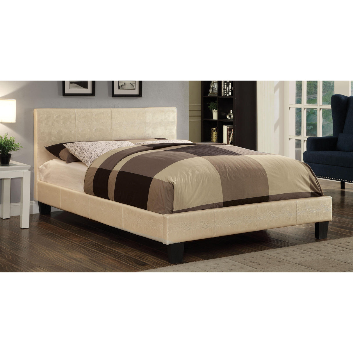 Furniture of America Wallen Full Upholstered Panel Bed CM7793WH-F-BED IMAGE 5