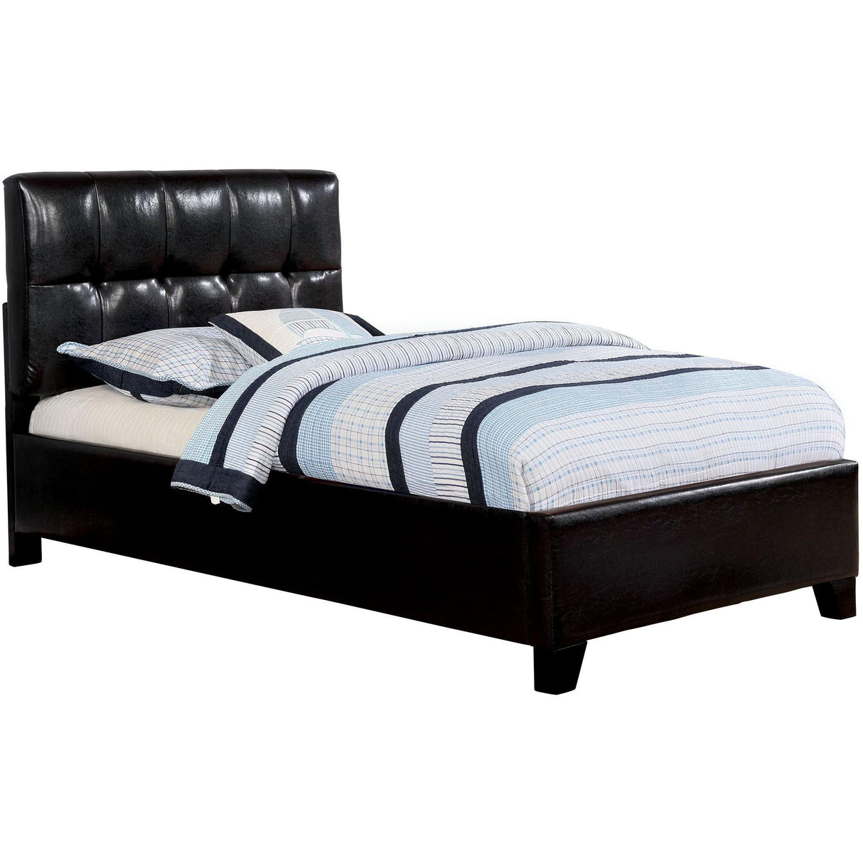 Furniture of America Cressida Twin Upholstered Panel Bed CM7725BK-T-BED IMAGE 1